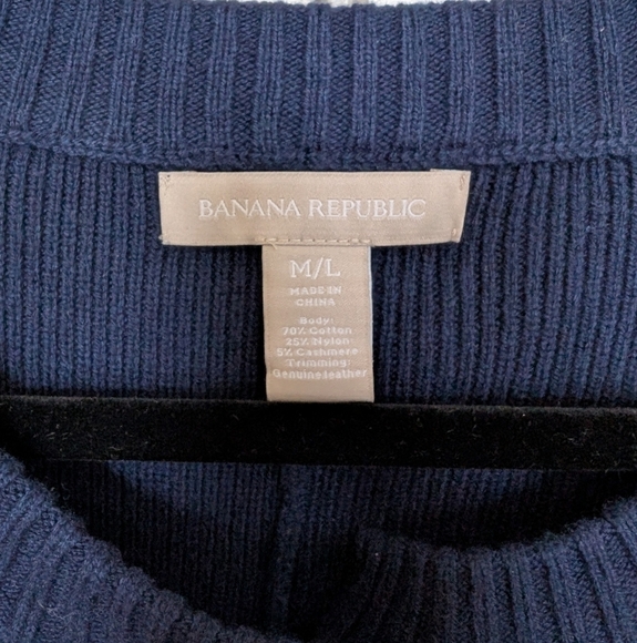 Banana Republic Blue Knit Cape Sz L - Picture 3 of 6